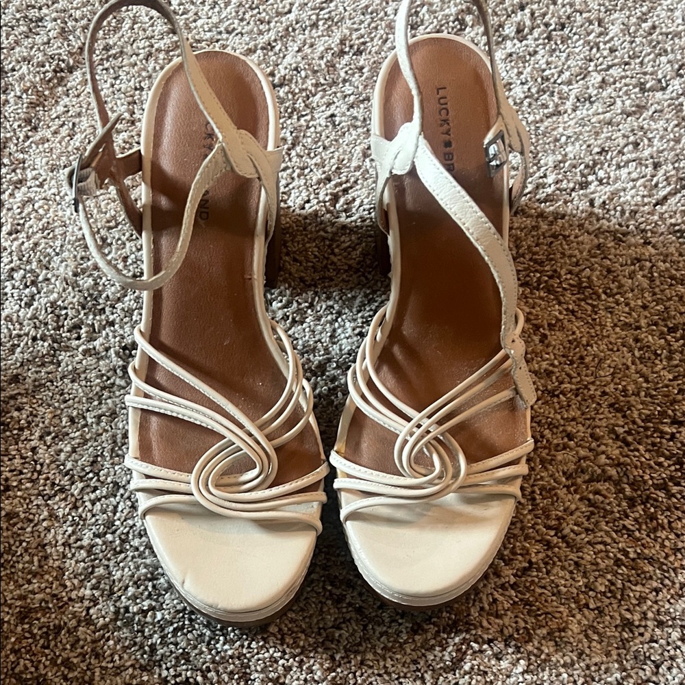 Lucky Brand Women's Tan Strappy Sandals Sz 10